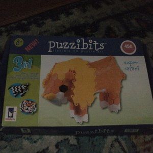 Puzzibits Super Safari Flexible 3D Puzzle Art 3 in 1 LION ZEBRA TIGER 450 pieces
